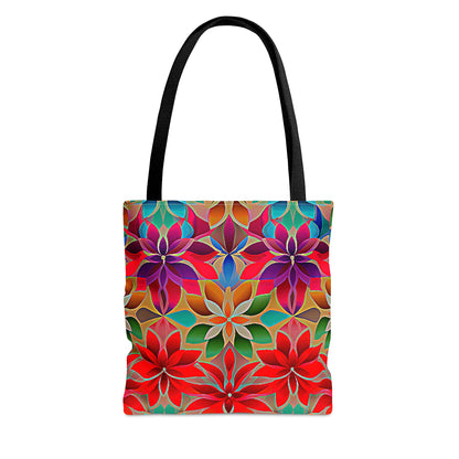 Jewel Tone Flowered Tote Bag