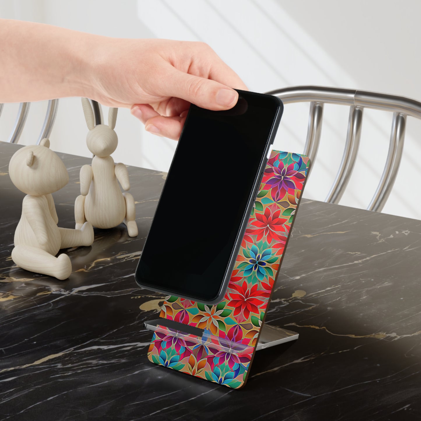 Jewel Tone Flowered Mobile Display Stand for Smartphones