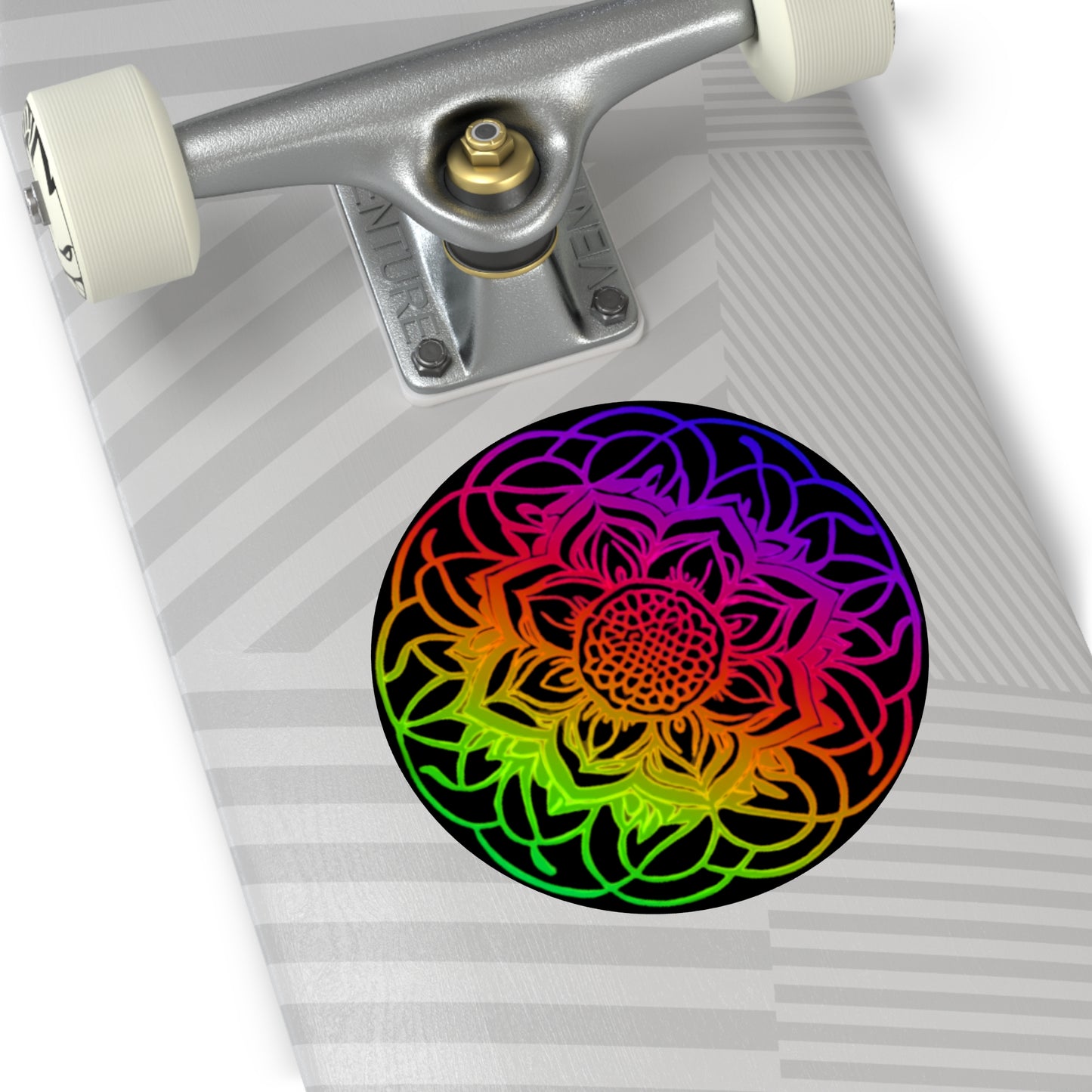 Rainbow Mandala - Round Vinyl Stickers