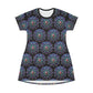 Blue Mandala T-Shirt Dress