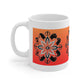 Black, White and Pink Flower - Ceramic Mug 11oz