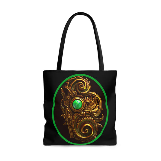 Oval Gold and Jade Medallion - Tote Bag