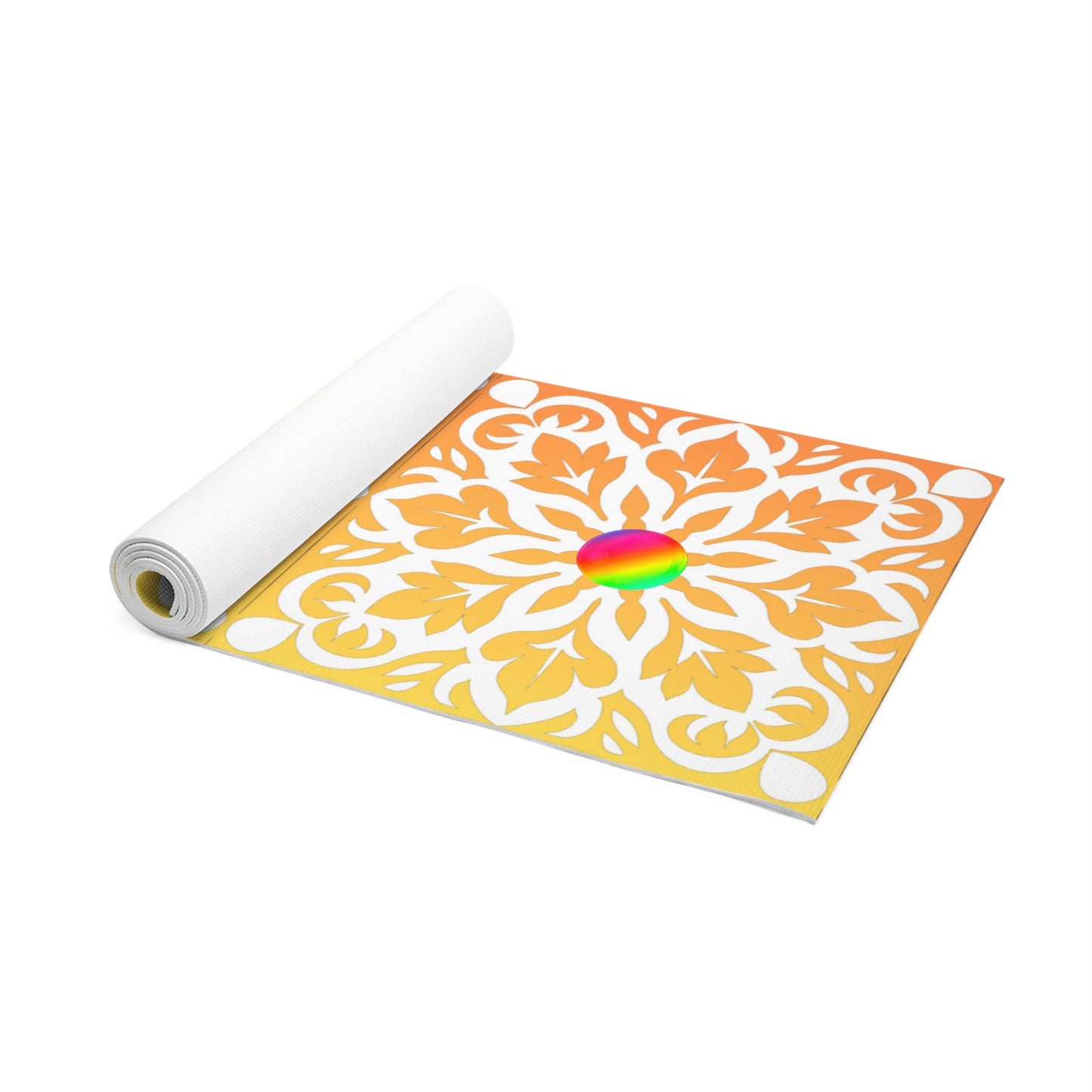 Lacy White Flowers - Foam Yoga Mat