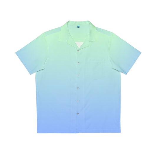 Blue Green Gradient Button Up Shirt