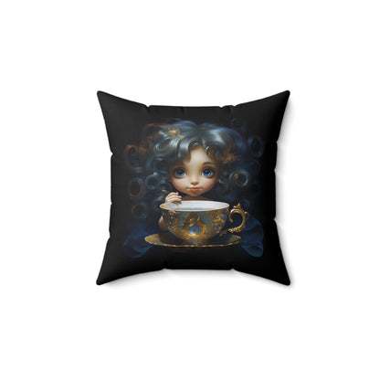 Teacup Fairy, Amythyst - Spun Polyester Square Pillow