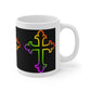Rainbo Cross Outline - Ceramic Mug 11oz