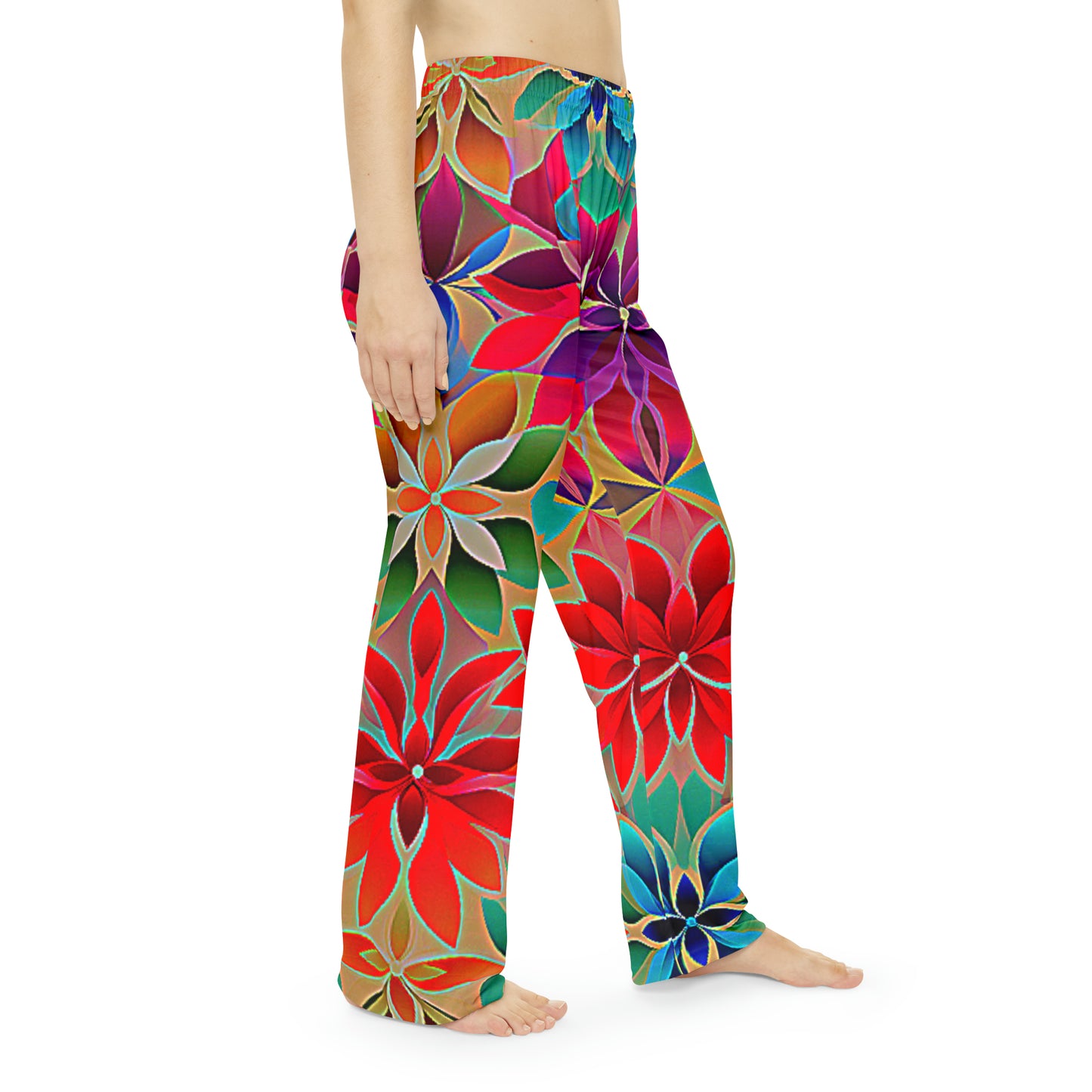 Jewel Tone Flowered Women's Pants (AOP)