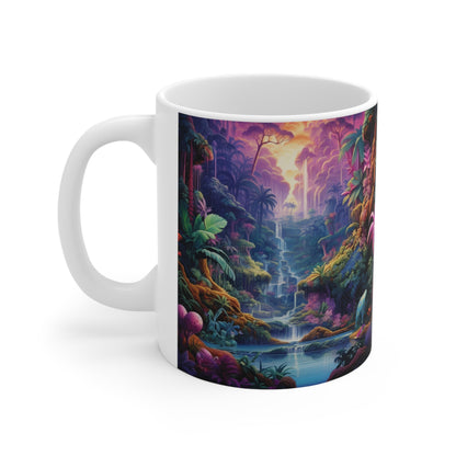 Jungle Paradise Waterfall - Ceramic Mug 11oz