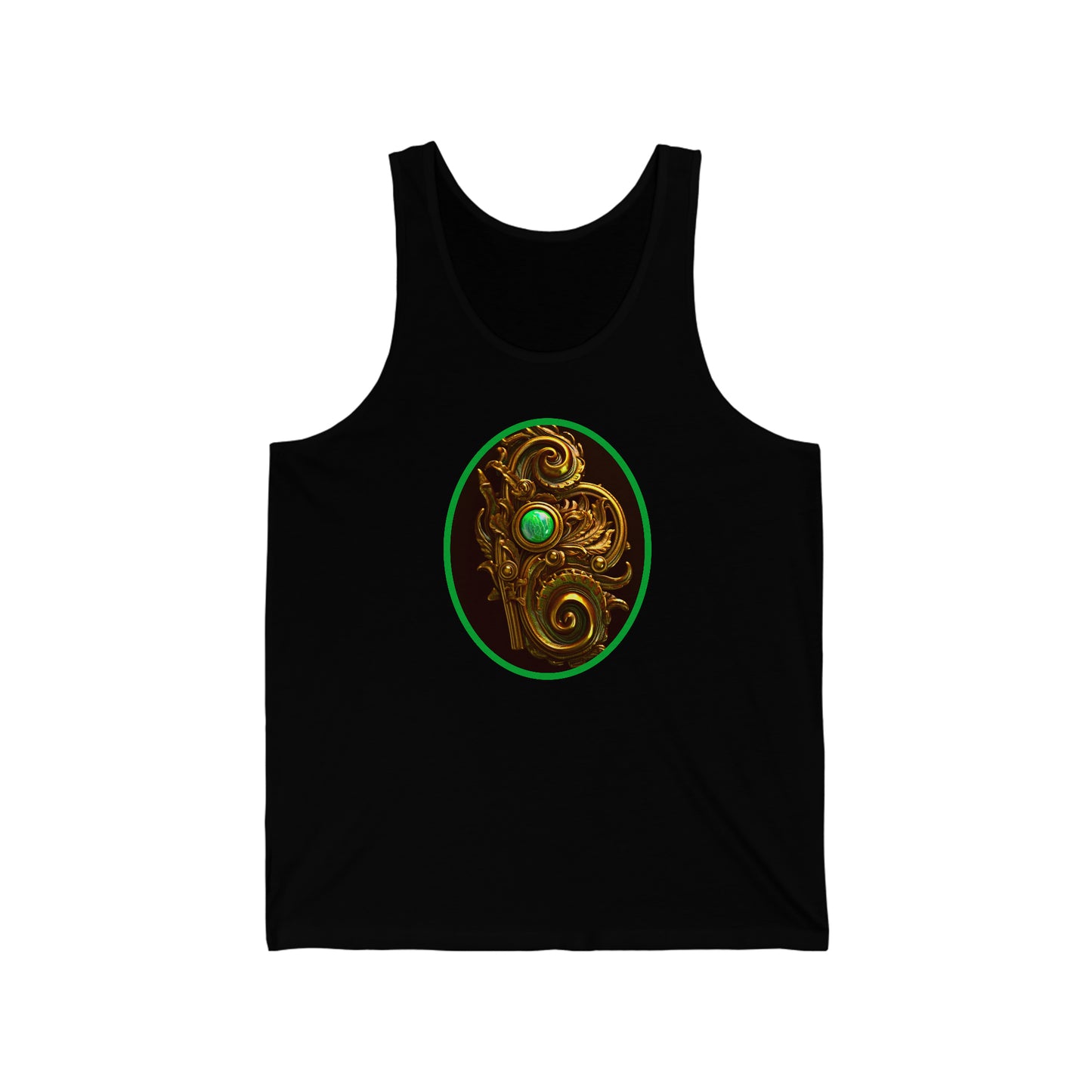 Gold and Jade Medallion - Jersey Tank