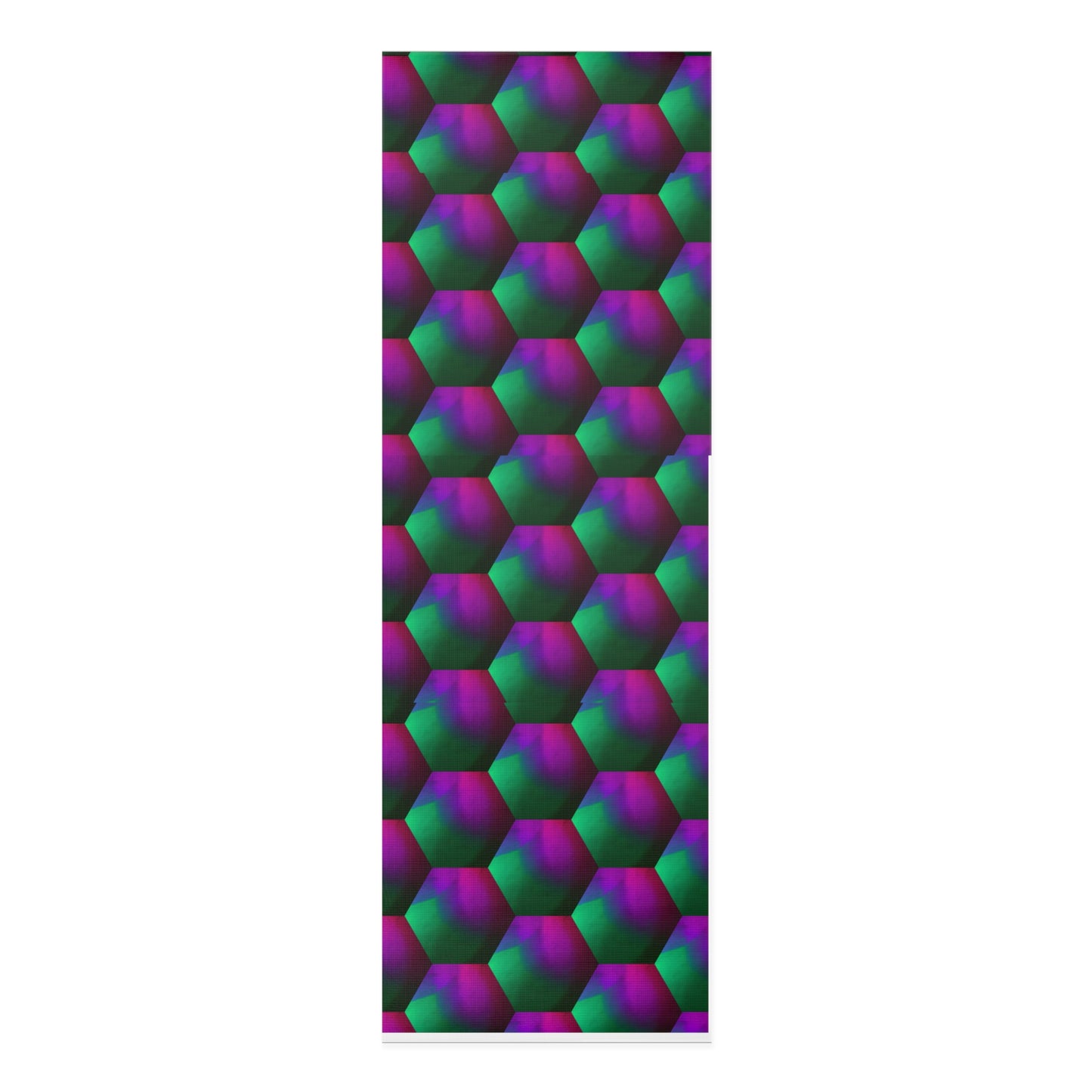 Green and Purple Hexagons - Foam Yoga Mat