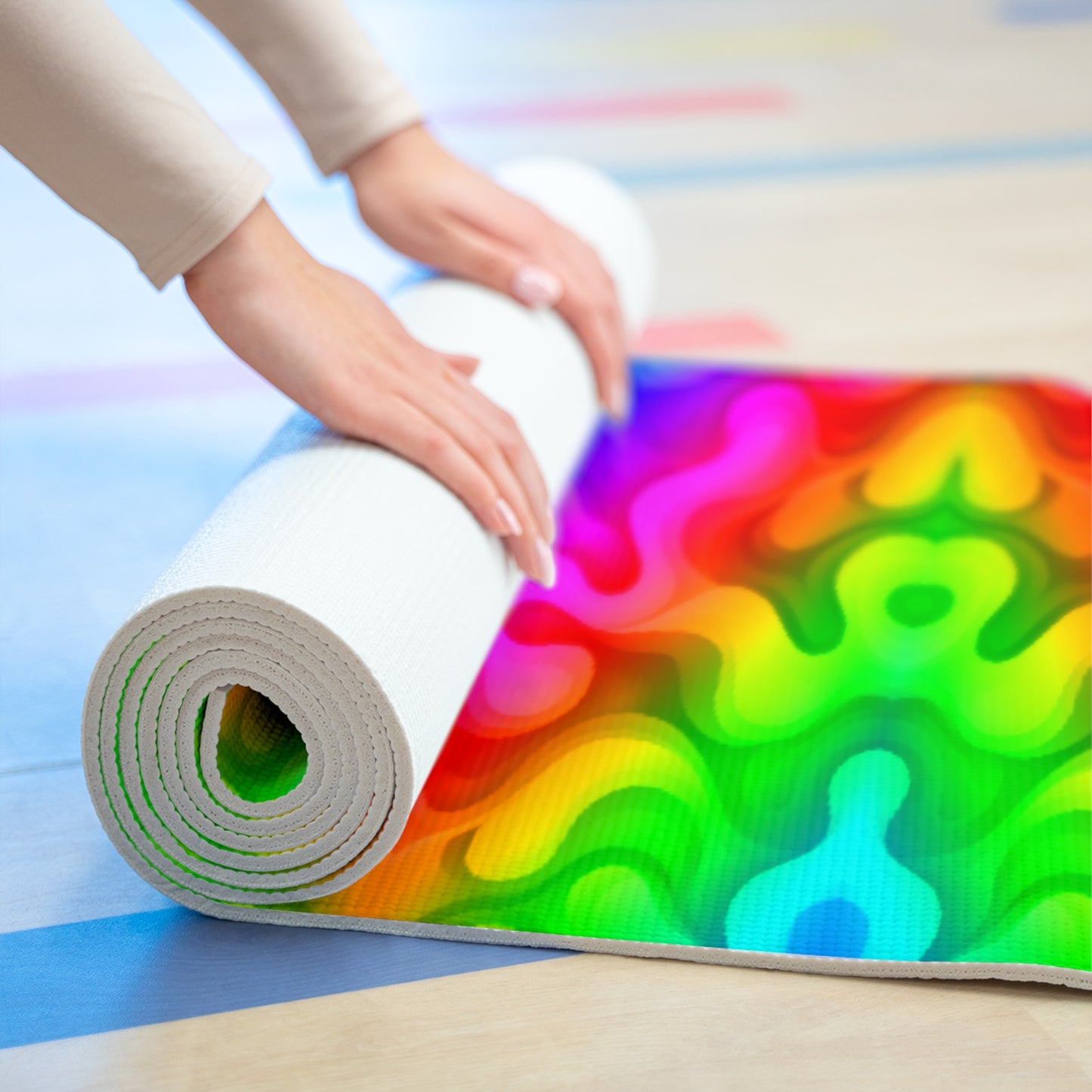 Teddy Bear Silhouette - Foam Yoga Mat