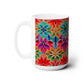 Jewel Tone Flowered Ceramic Mug 15oz