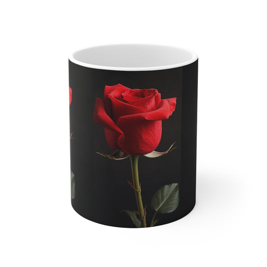 Red Rosebud - Ceramic Mug 11oz