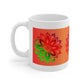 Red and Green Mandala on Light Red Background - Ceramic Mug 11oz