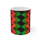 Red and Green ZigZag Ceramic Mug 11oz