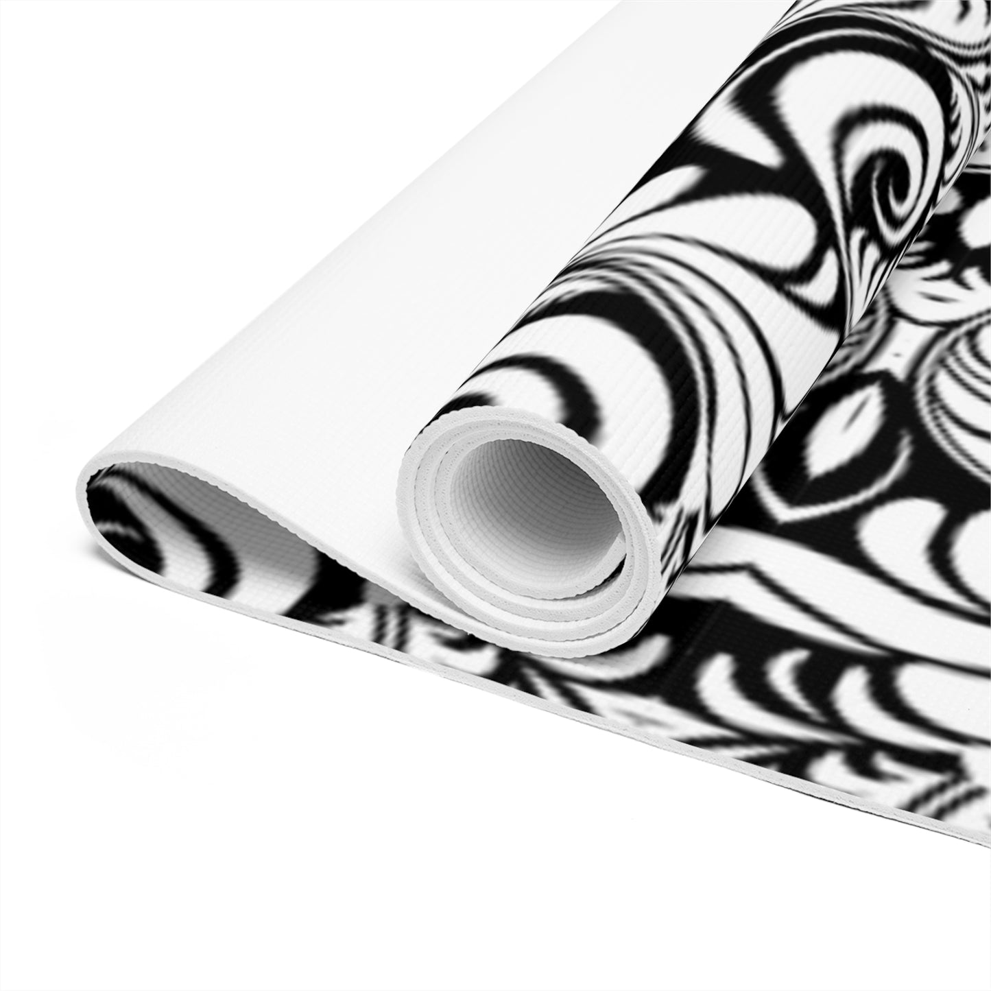 Black and White Baroque - Foam Yoga Mat