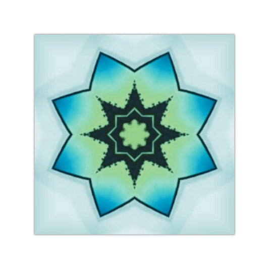 African Blue Flower Square Vinyl Stickers