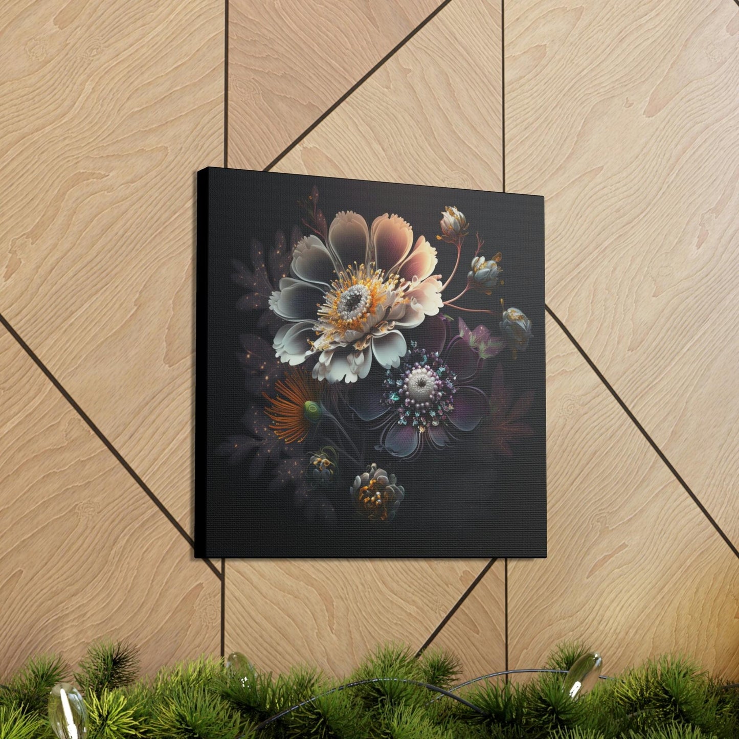 Alien Beaded Silk Flowers - Canvas Gallery Wrapped Prints