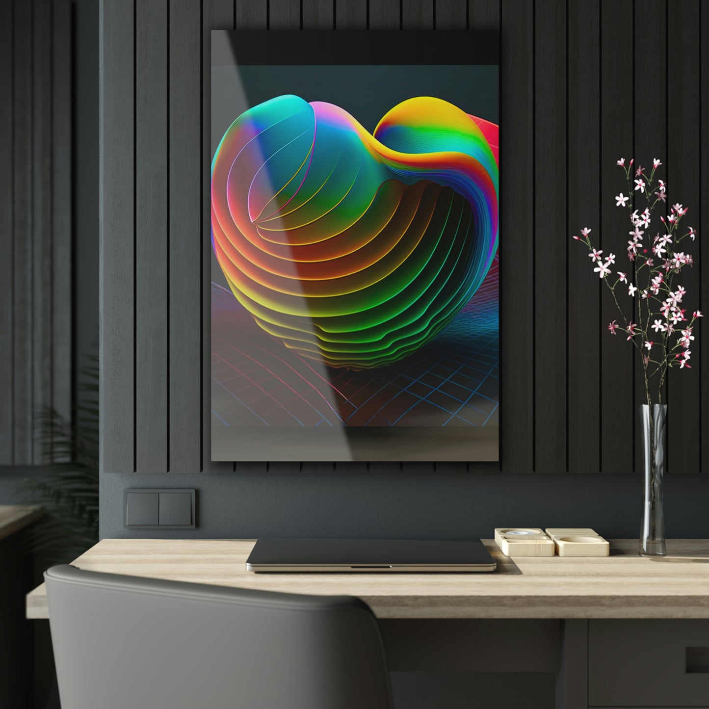 Rainbow Fractal Bowl Acrylic Prints