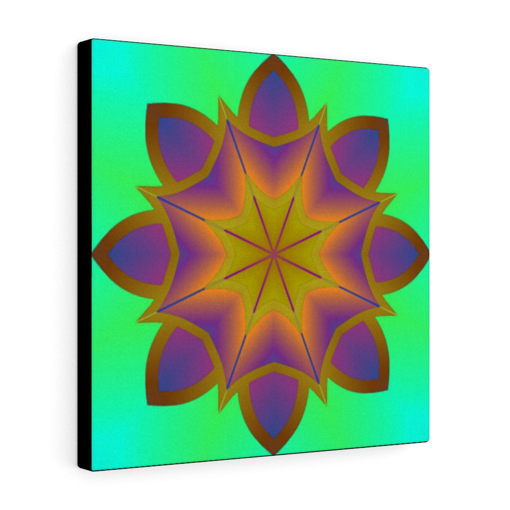 Green, Blue and Purple Bloom - Canvas Gallery Wraps