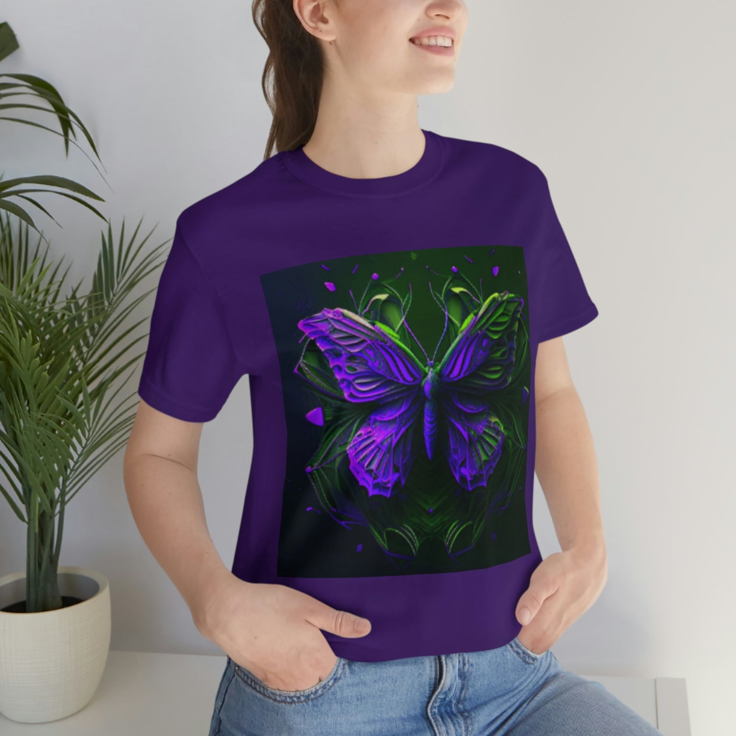 Purple Butterfly - Jersey Short Sleeve Tee