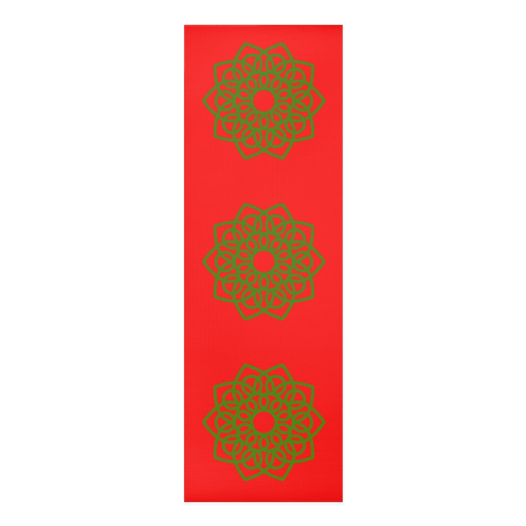 Red and Green Mandala - Foam Yoga Mat