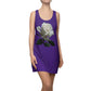 White Rose on Purple - Women's Cut & Sew Racerback Dress