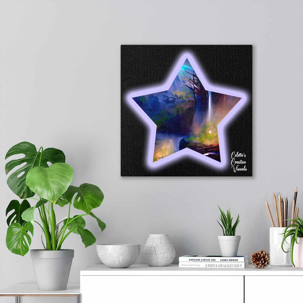 Stars Shine on Love in a Grotto - Canvas Gallery Wrapped Print