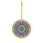 Yellow and Laavender Ceramic Ornament, 1-Pack