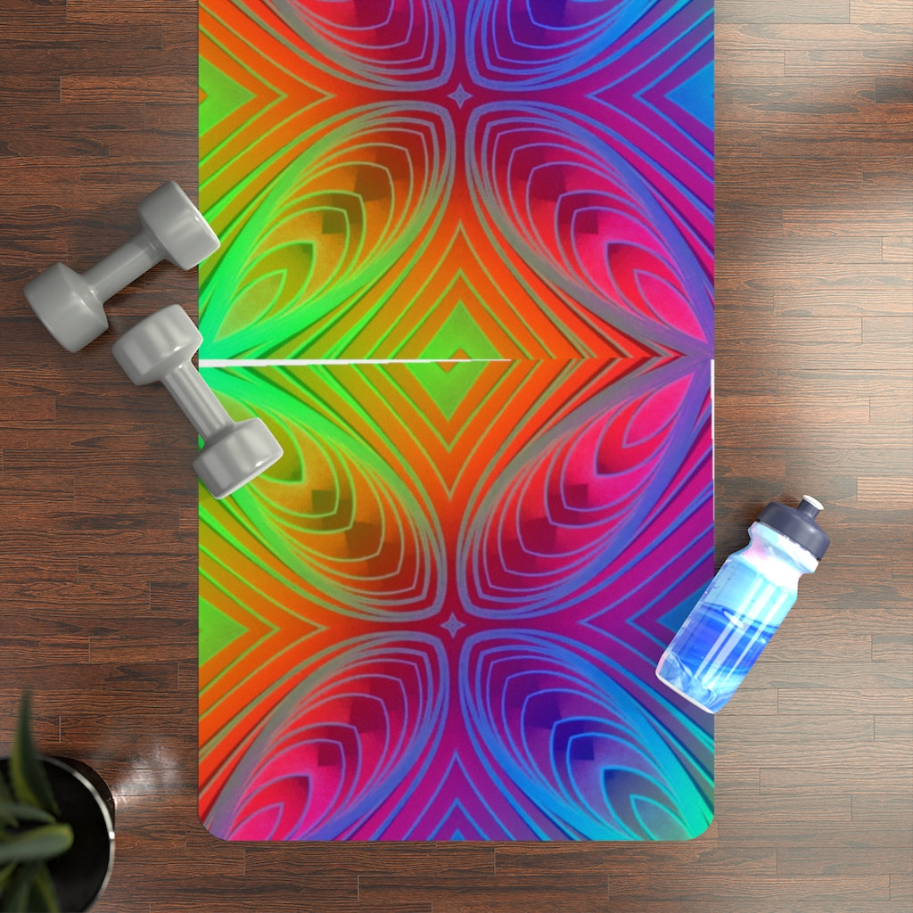 Multi-colored Big X - Rubber Yoga Mat