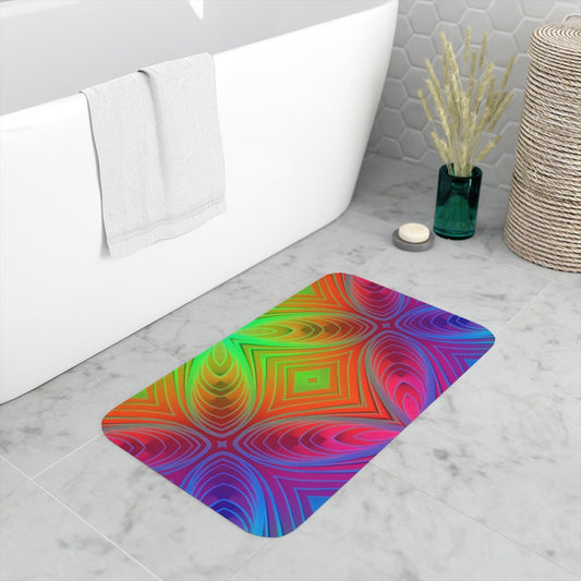 Multi-colored Big X - Memory Foam Bath Mat