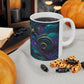 Blue and Gold Swirls Ceramic Mug 11oz