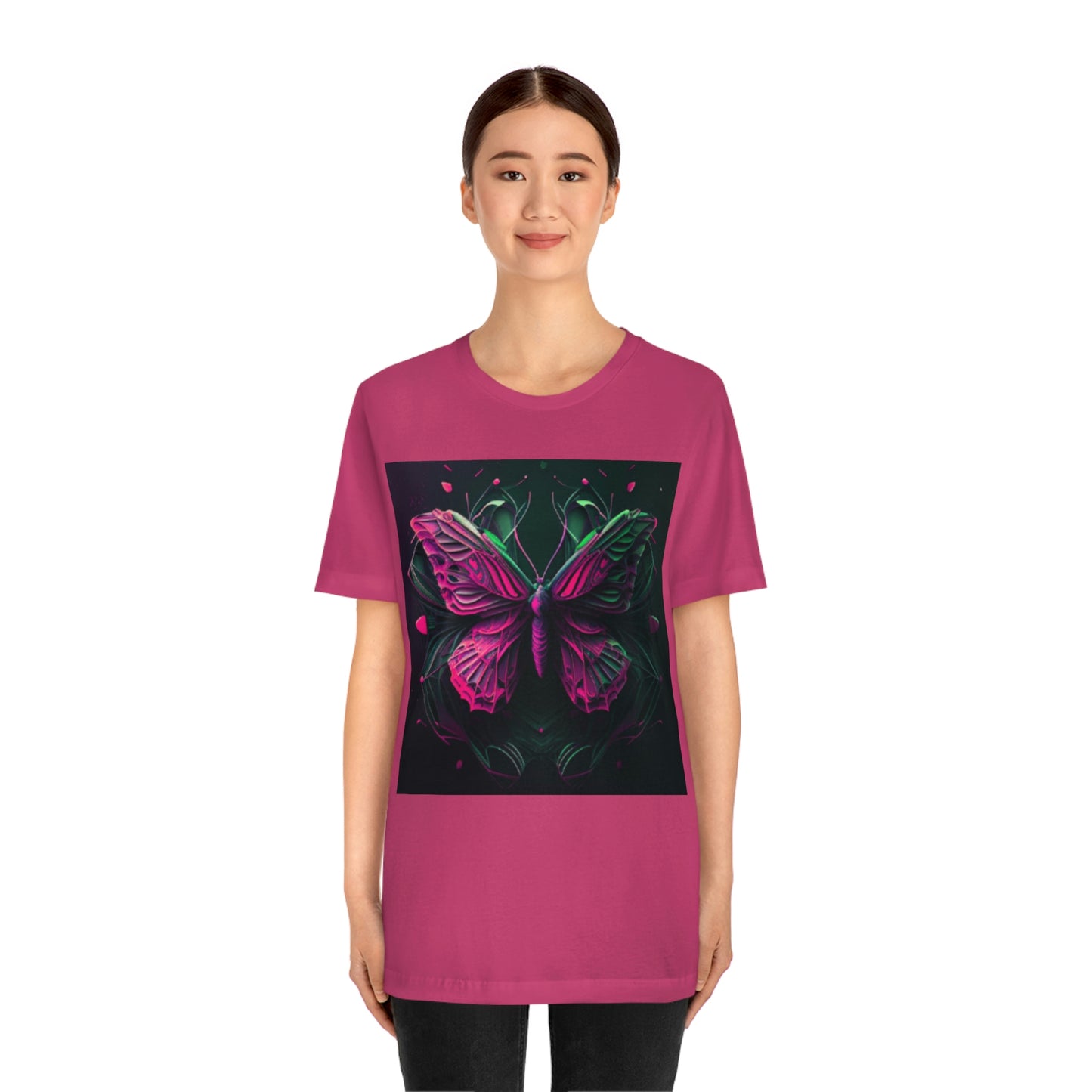 Pink Butterfly Jersey Short Sleeve Tee