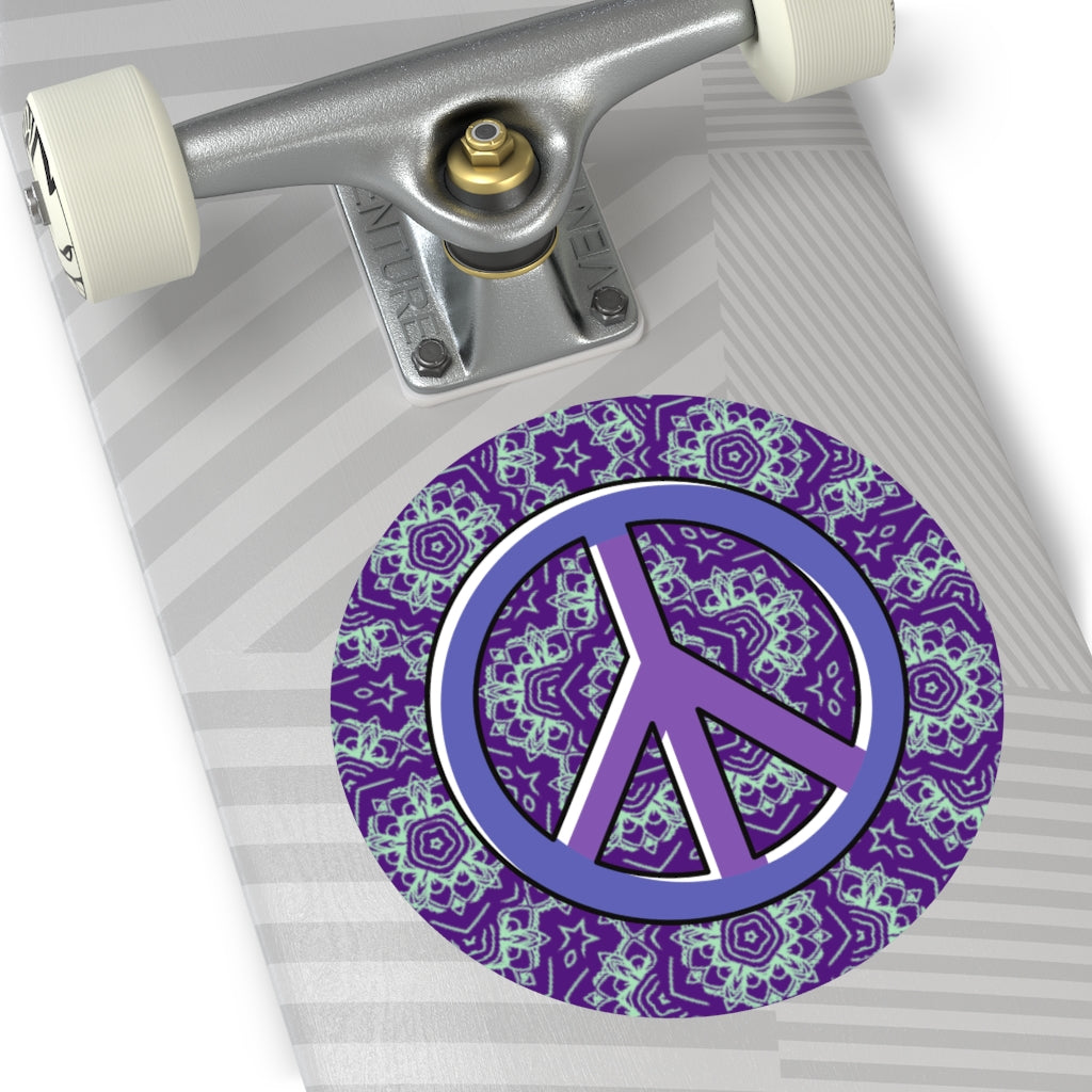 Purple Peace Round Vinyl Stickers