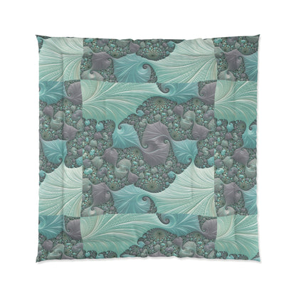 Green Leaves and River Stones Comforter