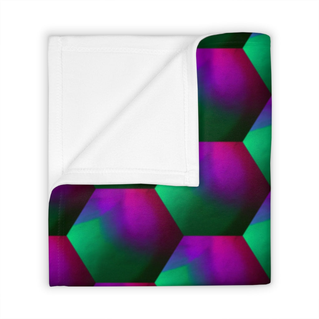 Green and Purple Hexagons - Throw Blanket