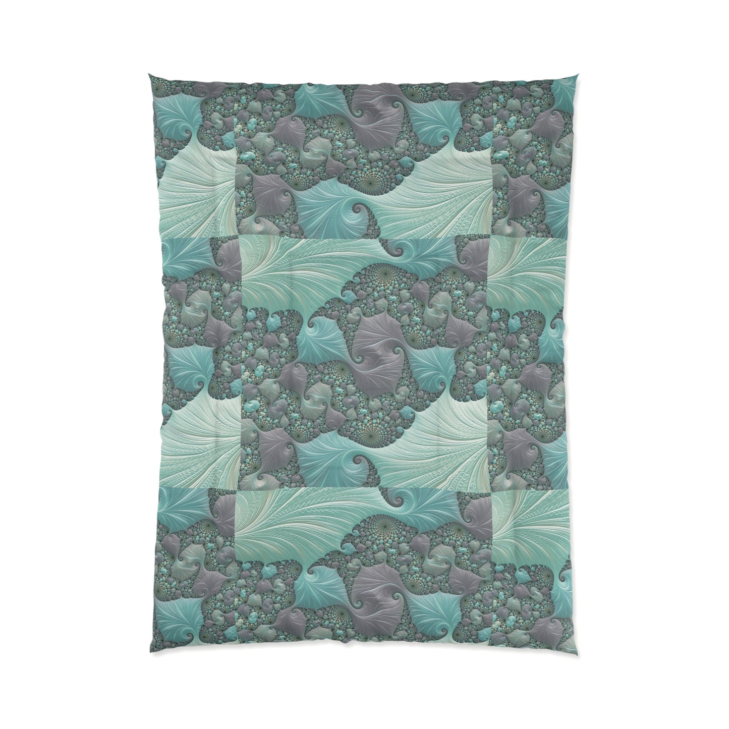 Green Leaves and River Stones Comforter