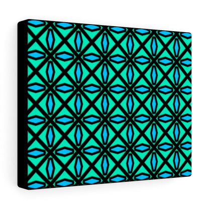 Green and Blue Lattice - Canvas Gallery Wrapped