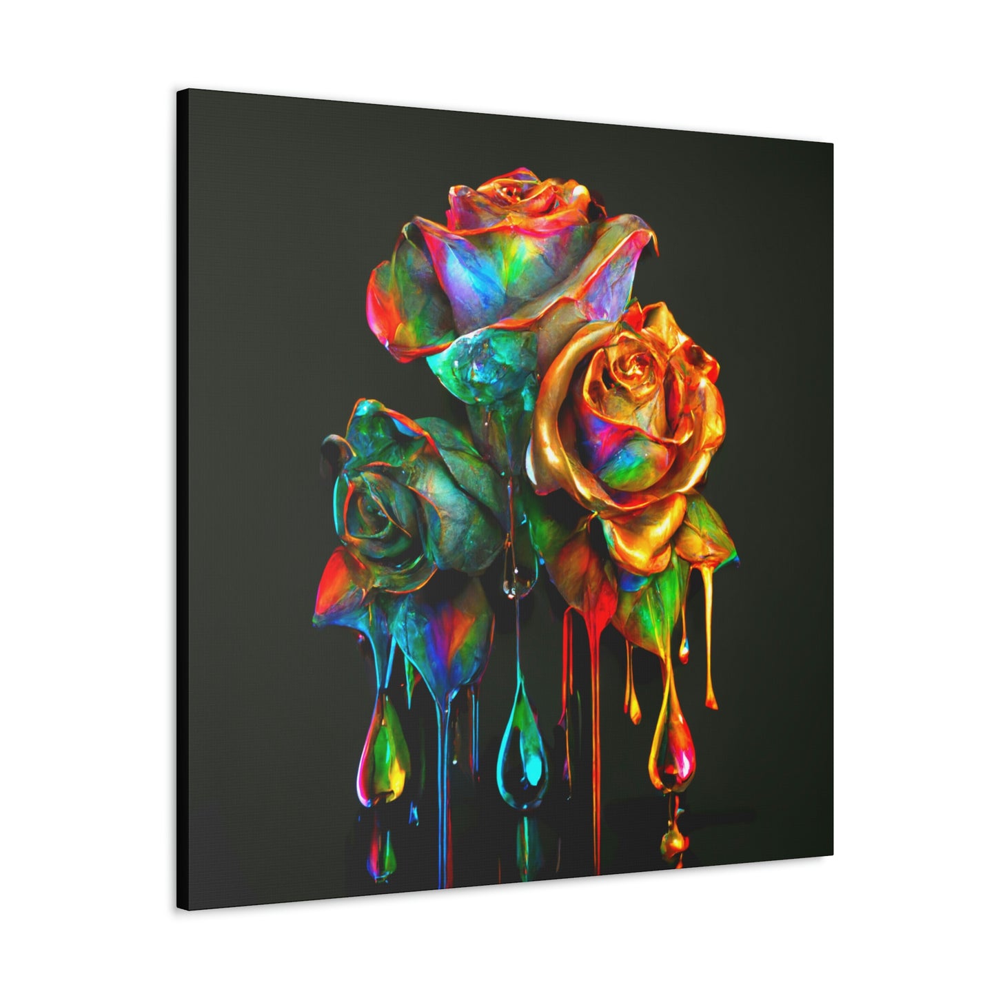 Jewel Roses with Rainbow Tears - Canvas Gallery Wrapped Prints