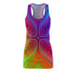 Multi-colored Big X - Swimsuit Cover-UP - Women's Cut & Sew Racerback Dress