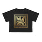 Black and Gold Leaves Crop Tee
