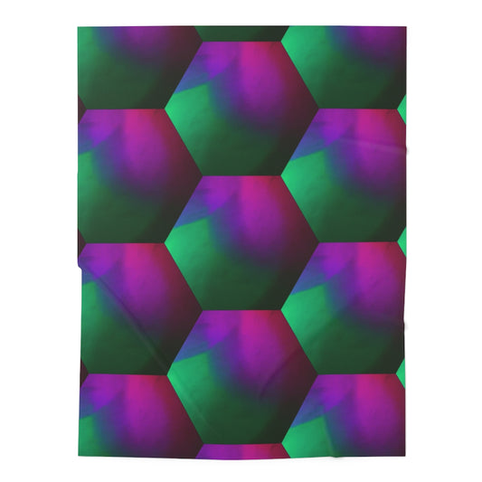 Green and Purple Hexagon - Baby Swaddle Blanket