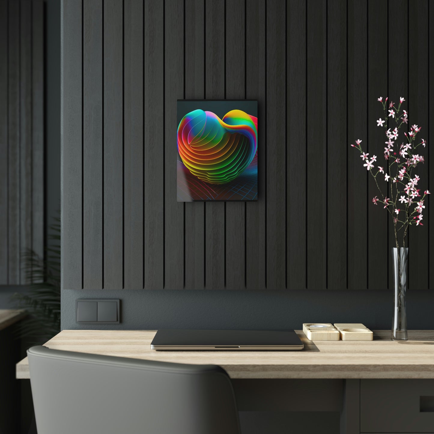 Rainbow Fractal Bowl Acrylic Prints