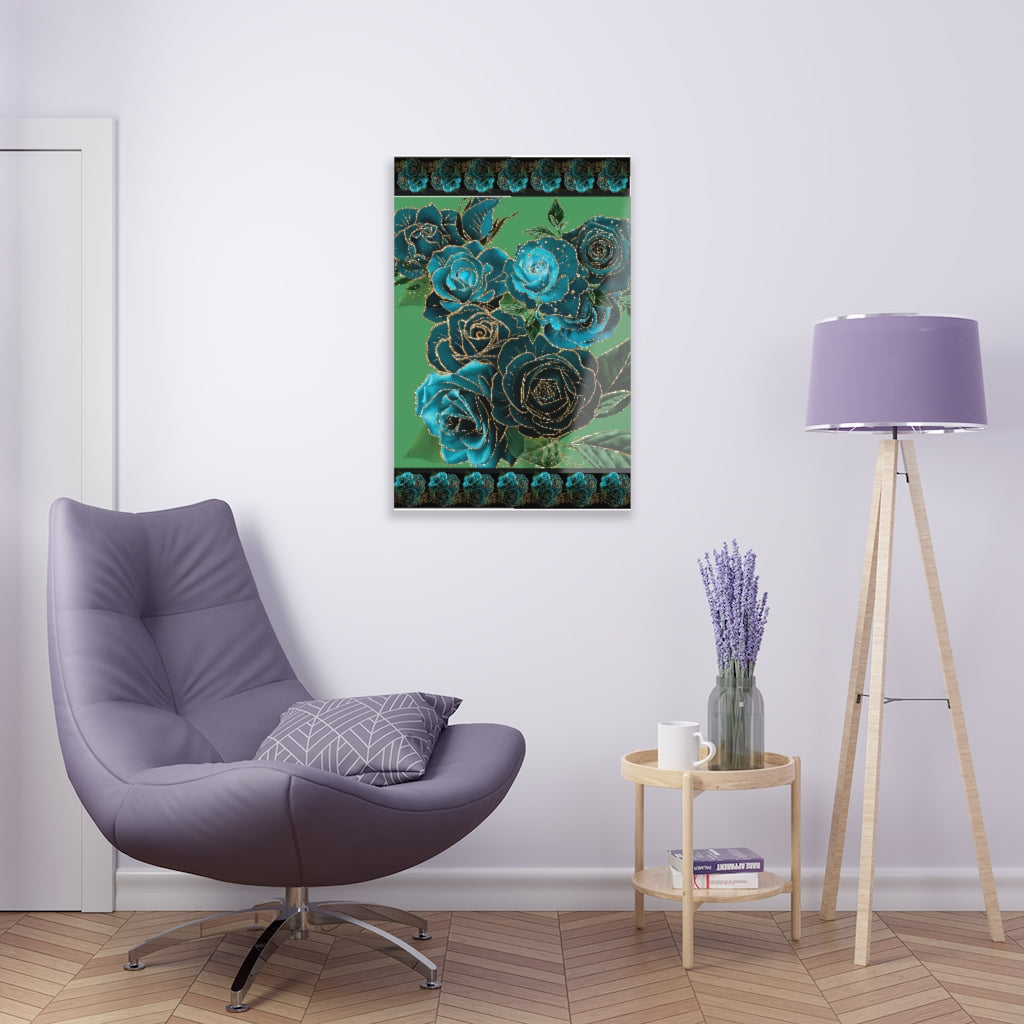 Teal Roses - Acrylic Prints