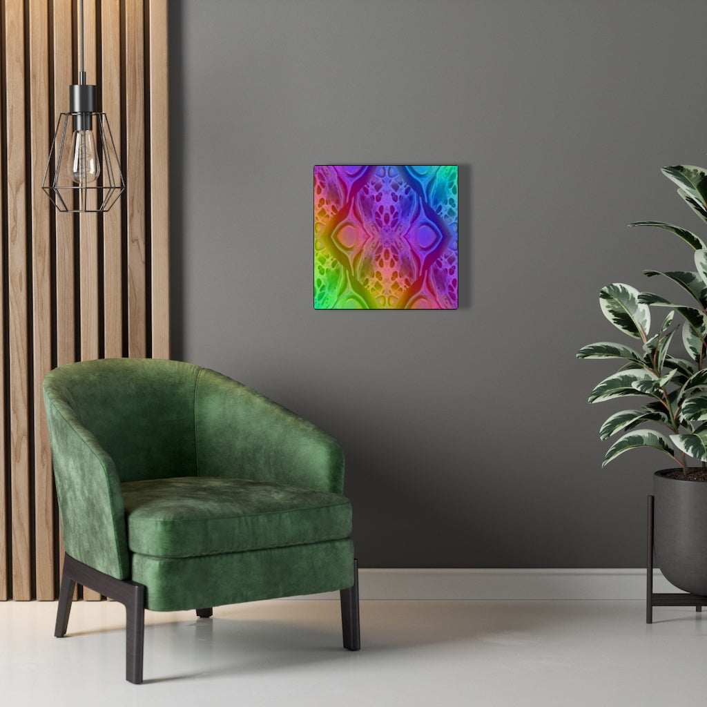 Multi-colored Abstract Curvy Diamond - Canvas Gallery Wrap Print