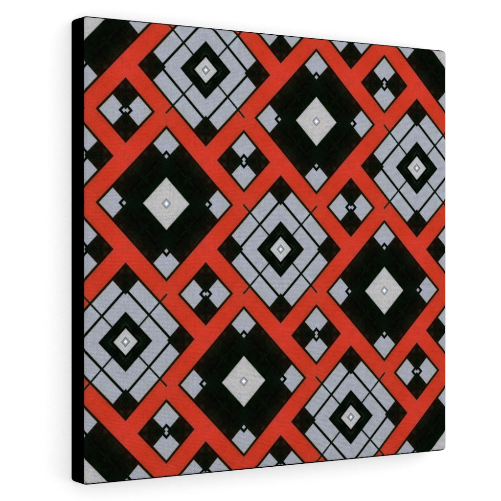 Red and Gray Geometric Canvas Gallery Wrap Print