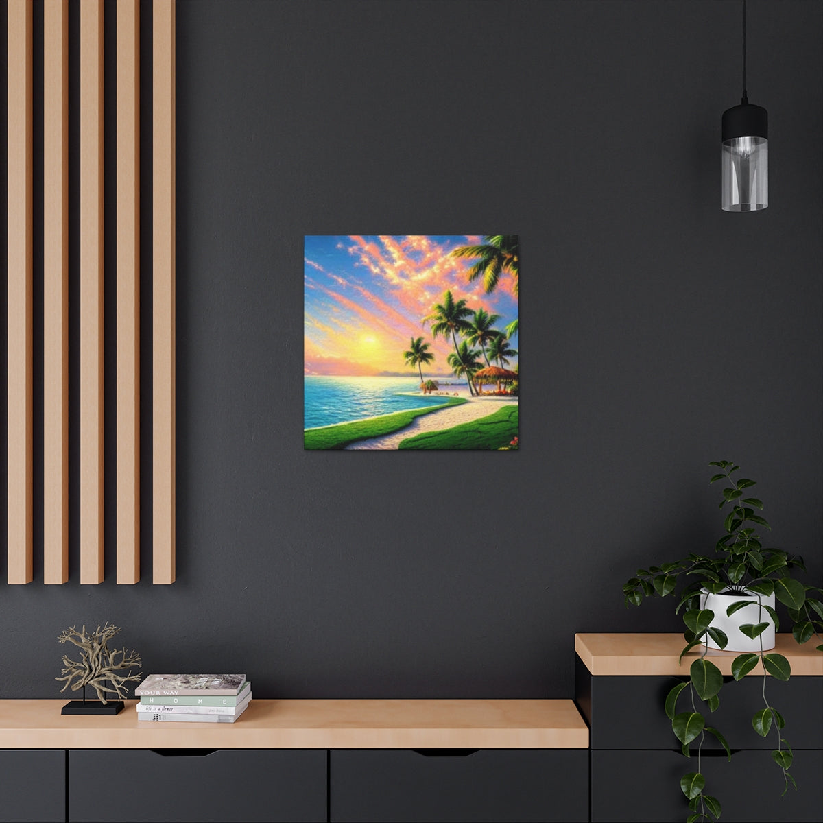 Sunset Beach Cabana Art Print