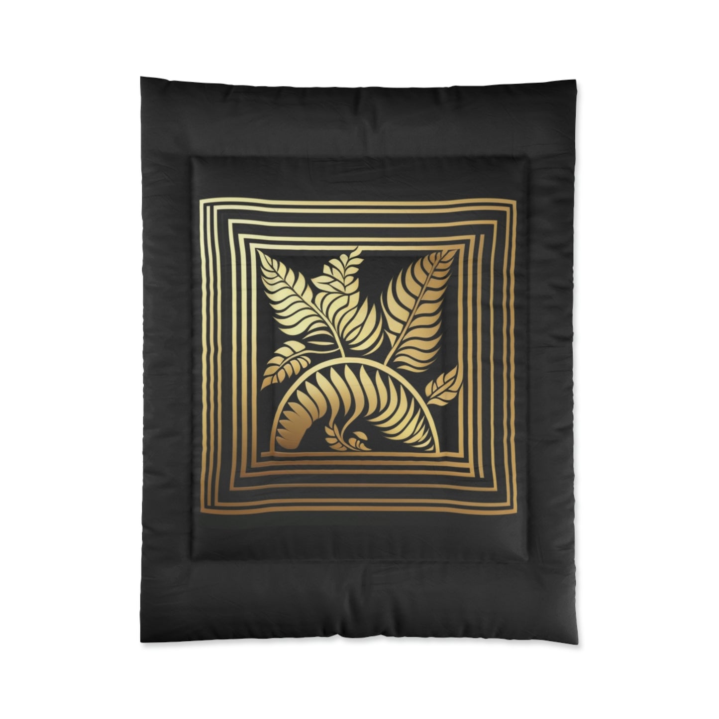 Black and Gold Leaves Comforter