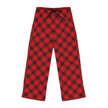 Red and Black Plaid Women's Pajama Pants (AOP)