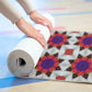 Blue and Red Flowers - Foam Yoga Mat